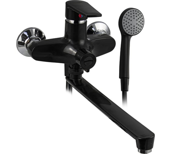 Смеситель в ванную BRIMIX длинный излив, из высокопрочного пластика АБС, черного цвета 561 1
