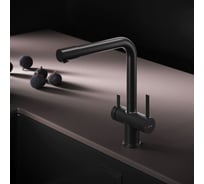Смеситель для кухни AM.PM Func с L-изливом, с каналом для питьевой воды, черный F8F05722