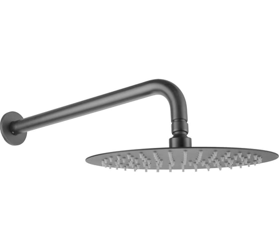 Верхний душ ALLEN BRAU 5.31017-MG PRIORITY Slim, нерж. сталь 304, ф250мм. держатель 380мм, графит браш (345498) 00345498 1
