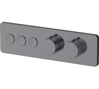 Смеситель встраиваемый ALLEN BRAU 5.33003-MG LIBERTY X3 3 выхода (Push key), термостат, скрыт.часть, графит браш (345497) 00345497