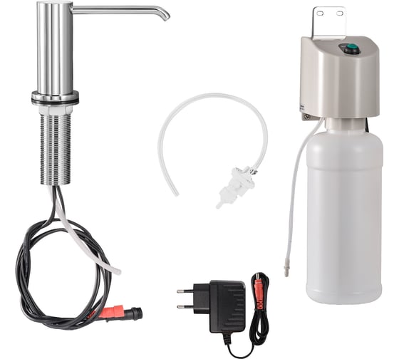 Дозатор для жидкого мыла встраиваемый в столешницу Merida латунный, сенсорный, полированный, 1 л, d25 мм DWP105 1