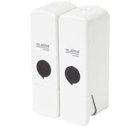 Дозатор двойной LAIMA 2 х 0,3 л для жидкого мыла/шампуня/геля PREMIUM, НАЛИВНОЙ, белый, ABS, 609499