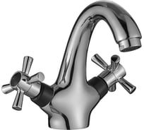 Двуручный смеситель для умывальника DECOROOM монолитный DR51011-Black