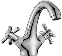 Двуручный смеситель для умывальника DECOROOM монолитный DR51011-White