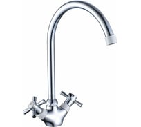 Двуручный смеситель для кухни DECOROOM с высоким поворотным изливом DR51028-White