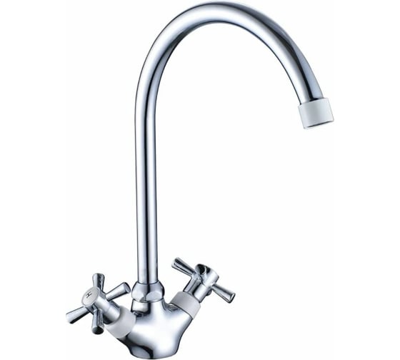 Двуручный смеситель для кухни DECOROOM с высоким поворотным изливом DR51028-White 1
