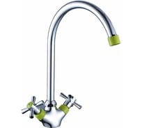 Двуручный смеситель для кухни DECOROOM с высоким поворотным изливом DR51028-Green