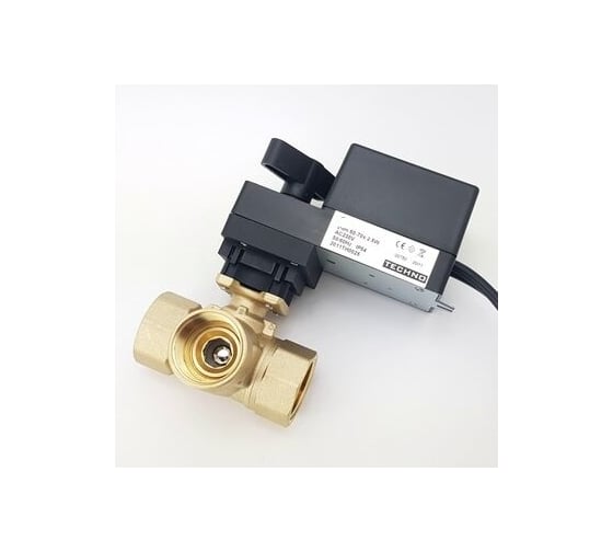 Трехходовой шаровой кран TECHNO DN20, резьба G3/4 с электроприводом 2Нм, 24В, HK320-02AN/24V 613203
