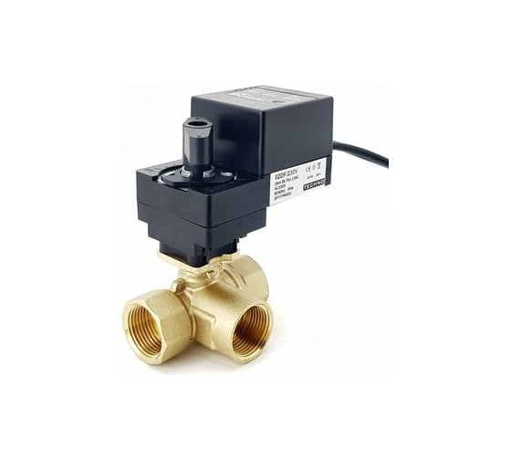 Трехходовой шаровой кран TECHNO DN25, резьба G1 с электроприводом 4Нм, 220В, HK325-04DF/230V 613252