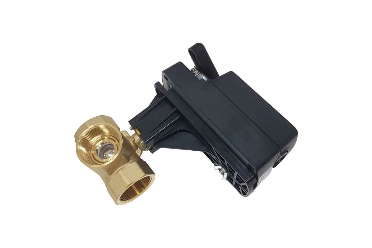 Трехходовой шаровой кран TECHNO DN50, резьба G2 с электроприводом 8Нм ...