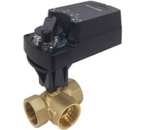 Трехходовой шаровой кран TECHNO DN40, резьба G1-1/2 с электроприводом 8Нм, 24В, HK340-08AN/24V 613403
