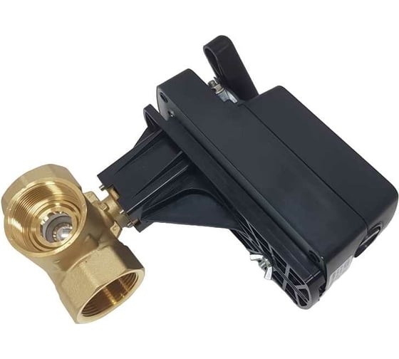 Трехходовой шаровой кран TECHNO DN40, резьба G1-1/2 с электроприводом 8Нм, 24В, HK340-08AN/24V 613403
