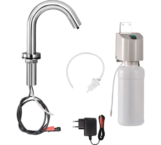 Дозатор для жидкого мыла встраиваемый в столешницу MERIDA латунный, сенсорный, полированный, 1 л, d25 мм DWP107 1