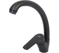 Смеситель для кухни MIXLINE 35k ML14-031BL высокий излив б/отв боковая п/гайку черный без подводки 556612