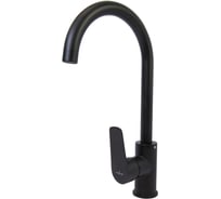 Смеситель для кухни MIXLINE 35k ML14-032BL высокий излив б/отв боковая п/гайку черный без подводки 556615