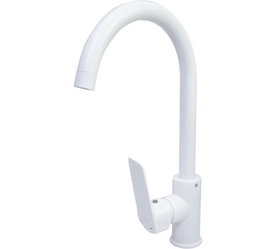 Смеситель для кухни MIXLINE 35k ML15-031W высокий излив б/отв боковая п/гайку без подводки белый 556664 1