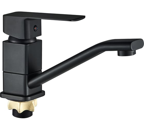 Смеситель для кухни ALOUTE однорычажный, монтаж на одно отверстие, на гайке, гибкая подводка 1/2, черный матовый A1003DH 1