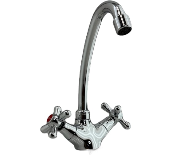 Смеситель для кухонной мойки ALOUTE двухвентильный, хром, крепление на большой гайке A6213-10 1
