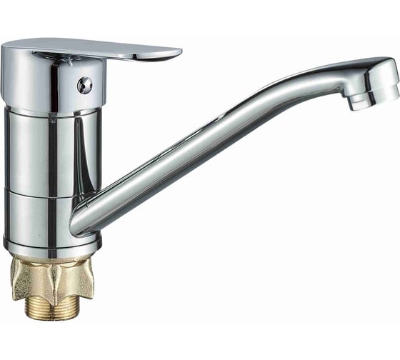 Смеситель для умывальника ALOUTE со средним изливом, хром, крепление на большой гайке A0803D 1