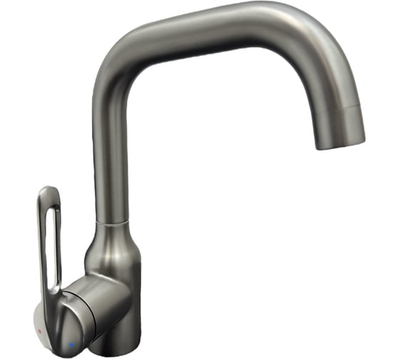 Смеситель для умывальника/раковины OUTE титан, нержавеющая сталь, высота 240 мм, на гайке T712Y 1