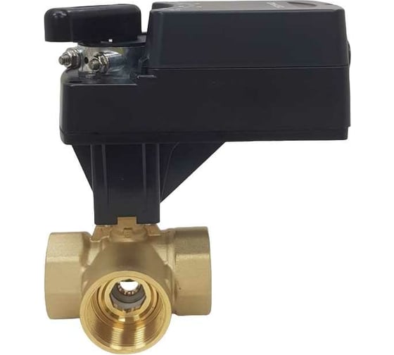 Трехходовой шаровой кран TECHNO DN40, резьба G1-1/2 с электроприводом 8Нм, 220В, HK340-08DF/230V 613402