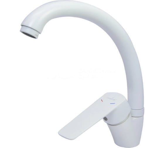 Смеситель для кухни MIXLINE 35k ML15-032W высокий излив б/отв боковая п/гайку без подводки БЕЛЫЙ 556659 1