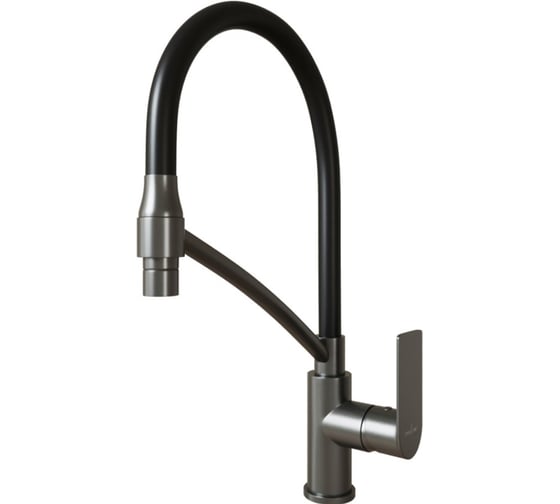 Смеситель для кухни MIXLINE 35k ML33-108GR City Graphite гибкий излив с фиксированной боковой ручкой б/отв ГРАФИТ 556596 1