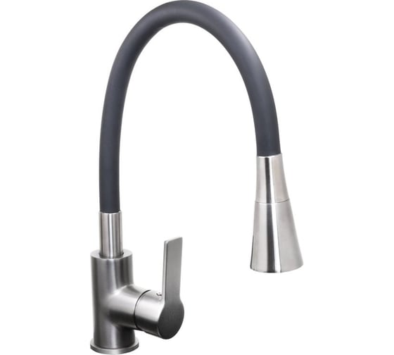 Смеситель для кухни Stella Polar Тулуза S3865-2 с гибким изливом, оружейная сталь/черный SP-00001979 1