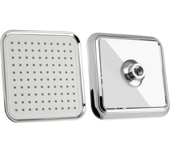 Лейка большая GFmark тропический душ, квадратная, белая с хромом, 200х200 мм 6043 1