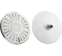 Лейка большая GFmark тропический душ, круглая, белая с хромом, 200 мм 6040