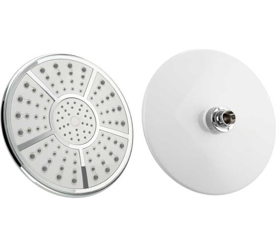 Лейка большая GFmark тропический душ, круглая, белая с хромом, 200 мм 6040 1