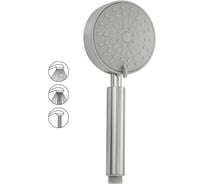 Лейка для душа GFmark круглая, массажная, 3 режима, антивандальная, из нержавеющей стали марки SUS 304 6059