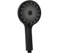 Лейка душевая массажная GFmark круглая, 3 режима, из высокопрочного АБС пластика, в блистере, черный 6092