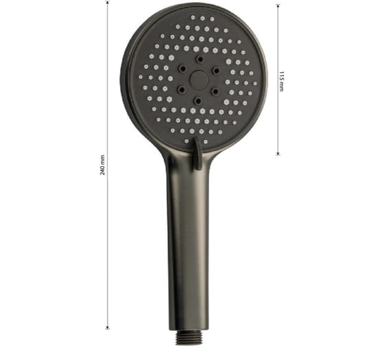 Лейка душевая GFmark массажная, графит 6077