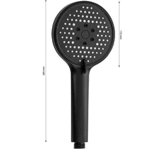 Лейка душевая GFmark массажная, чёрная 6076