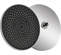 Лейка тропический душ GFmark, круглая, пластиковая, хромированная с черной вставкой 6642