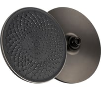 Лейка тропический душ GFmark, круглая, пластиковая, цвет графит с черной вставкой 6442