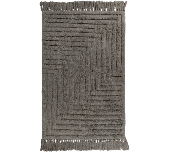 Ковер Zenfort Прованс Зигзаг с кистями, хлопок, 60х100см, серый 107279 1