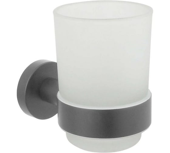 Стакан с держателем AQUATEK AQ4004BGM ВЕГА оружейная сталь 00000144854 1