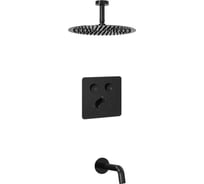 Душевая система скрытого монтажа для душа Milleau Tissage на 2 потока (комплект с монтажным блоком), Черный глянец TERMO 2SBIT/324.2-GB
