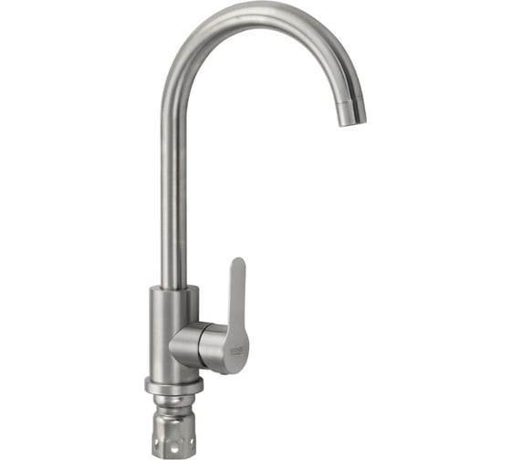 Смеситель для кухни шаровый BRIMIX С- образный излив , из нержавеющей стали марки 304, цвет САТИН 9301 1