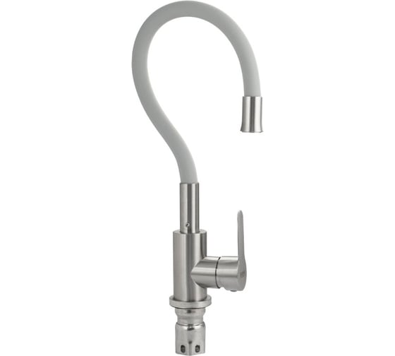 Смеситель для кухни BRIMIX гибкий излив СЕРЫЙ, из нержавеющей стали марки 304, цвет САТИН . 9319 1