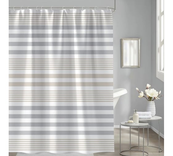 Штора для ванной Delphinium Гранвия полиэстер 180х180см, 12 колец, мультиколор 104260 1