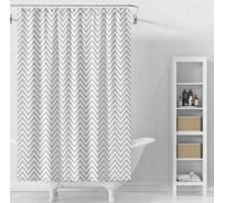 Штора для ванной Delphinium Зигзаг ПВХ 180х200см, 12 колец, серый 104206