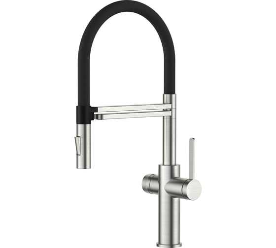 Смеситель для кухни Agger Elegant однорычажный с каналом для питьевой воды и гибким изливом, сатин матовый A3252522 1