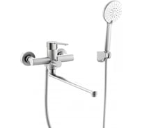 Смеситель для ванны Agger Easy однорычажный универсальный с душевым набором, сатин матовый A3121122