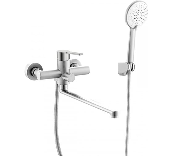 Смеситель для ванны Agger Easy однорычажный универсальный с душевым набором, сатин матовый A3121122 1