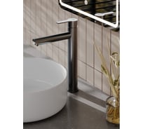 Смеситель для накладной раковины Agger Easy однорычажный высокий, оружейная сталь матовая A3112155