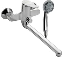 Смеситель для ванны FABIA с длинным плоским изливом, с дивертором м/к на корпусе, цвет хром 9673