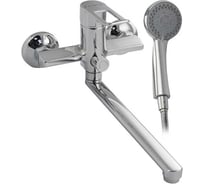 Смеситель для ванны FABIA с длинным, плоским изливом, с дивертором м/к на корпусе, цвет хром 9770